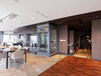Penthouse Golden Westlake, Hà Nội - thang máy Cibes Voyager V90 lắp đặt trong không gian 3 tầng sang trọng